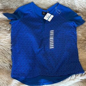 Rafaella Bright Blue Geometric Women's Tee